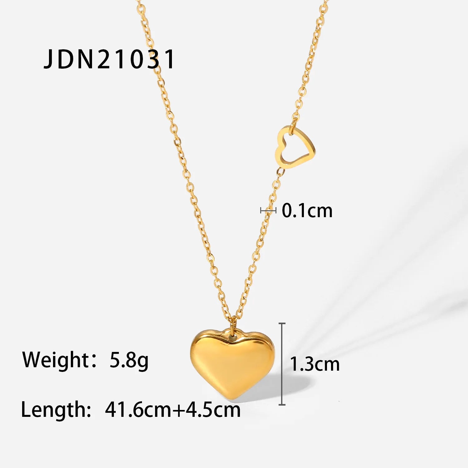 Uworld Romantic Heart Pendant Necklace for Women High Quality Stainless Steel 18 K Metal Texture Choker Necklace Anniversary
