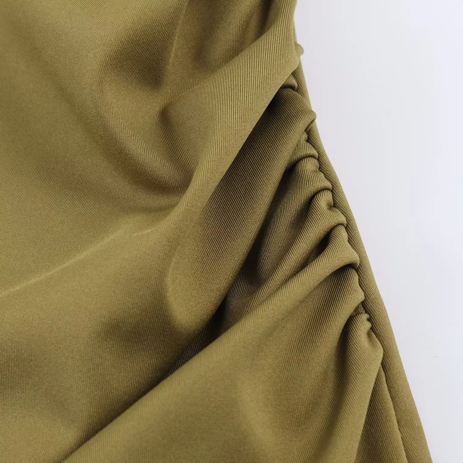 Spring New Fashion Simple Asymmetrical Neck Slim Fit Bodycon Dress