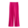 Spring and Autumn Women's Casual Blazer Chic Outerwear Slim Straight Pants Long Sleeve V-Neck Belted Office Commuter Suit Set