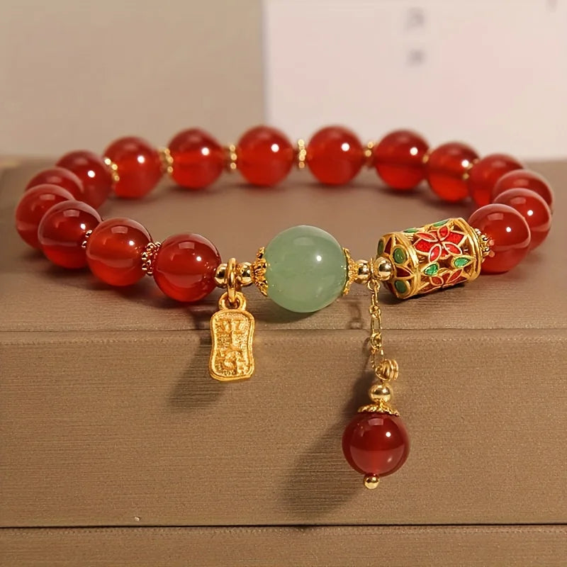 Fashion Sweet Pink Crystal Beads Bracelet for Women Men Attract Money Wealth Good Luck Bracelet Friendship Jewelry Birthday Gift