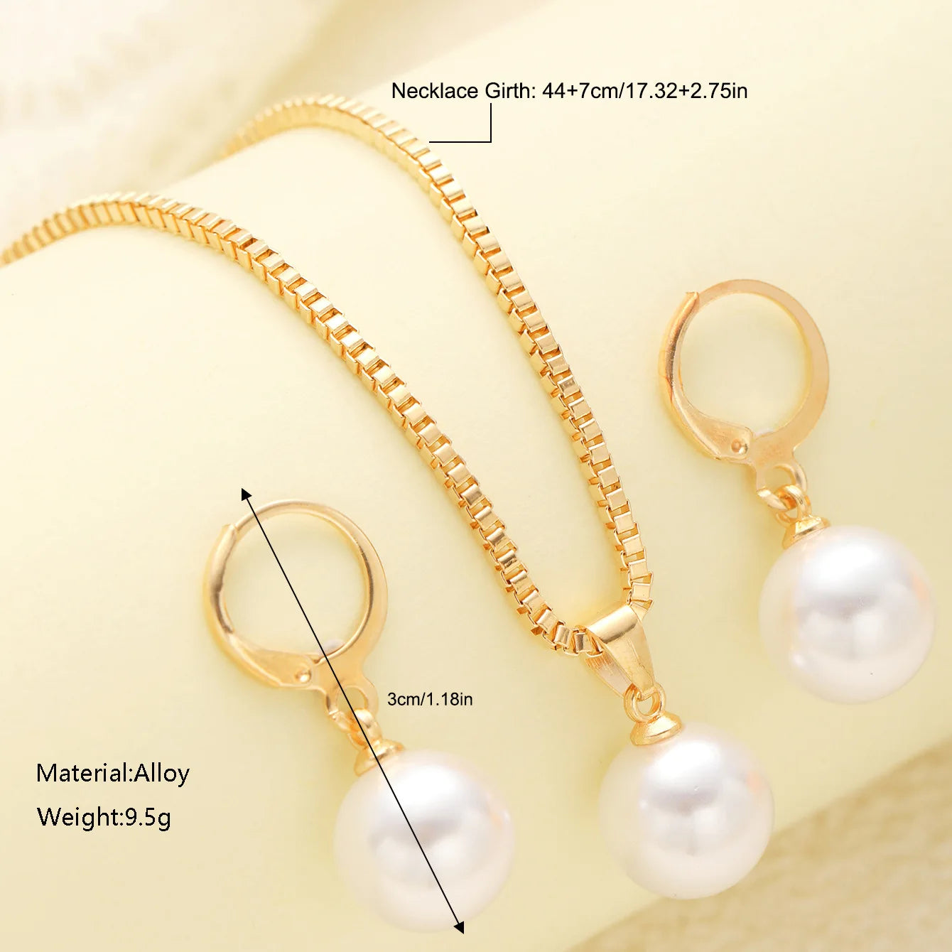 Women Dangle Earrings Pendant Necklace Simple Dainty Daily Wear