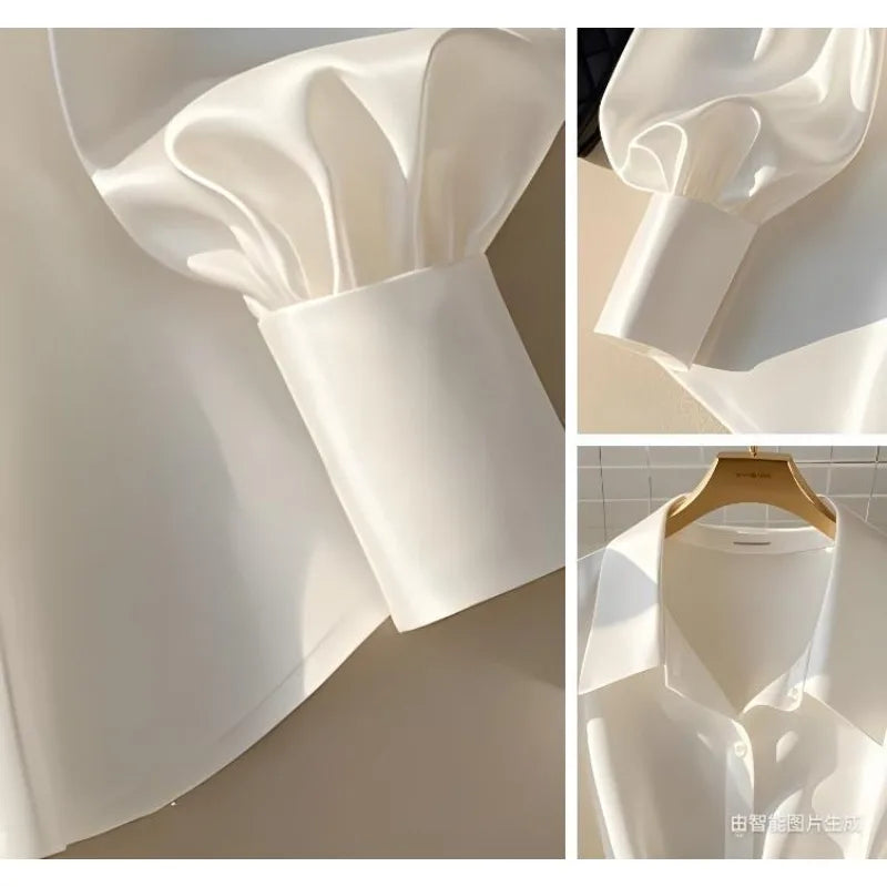 Women's White Blouses New French Luxury Design