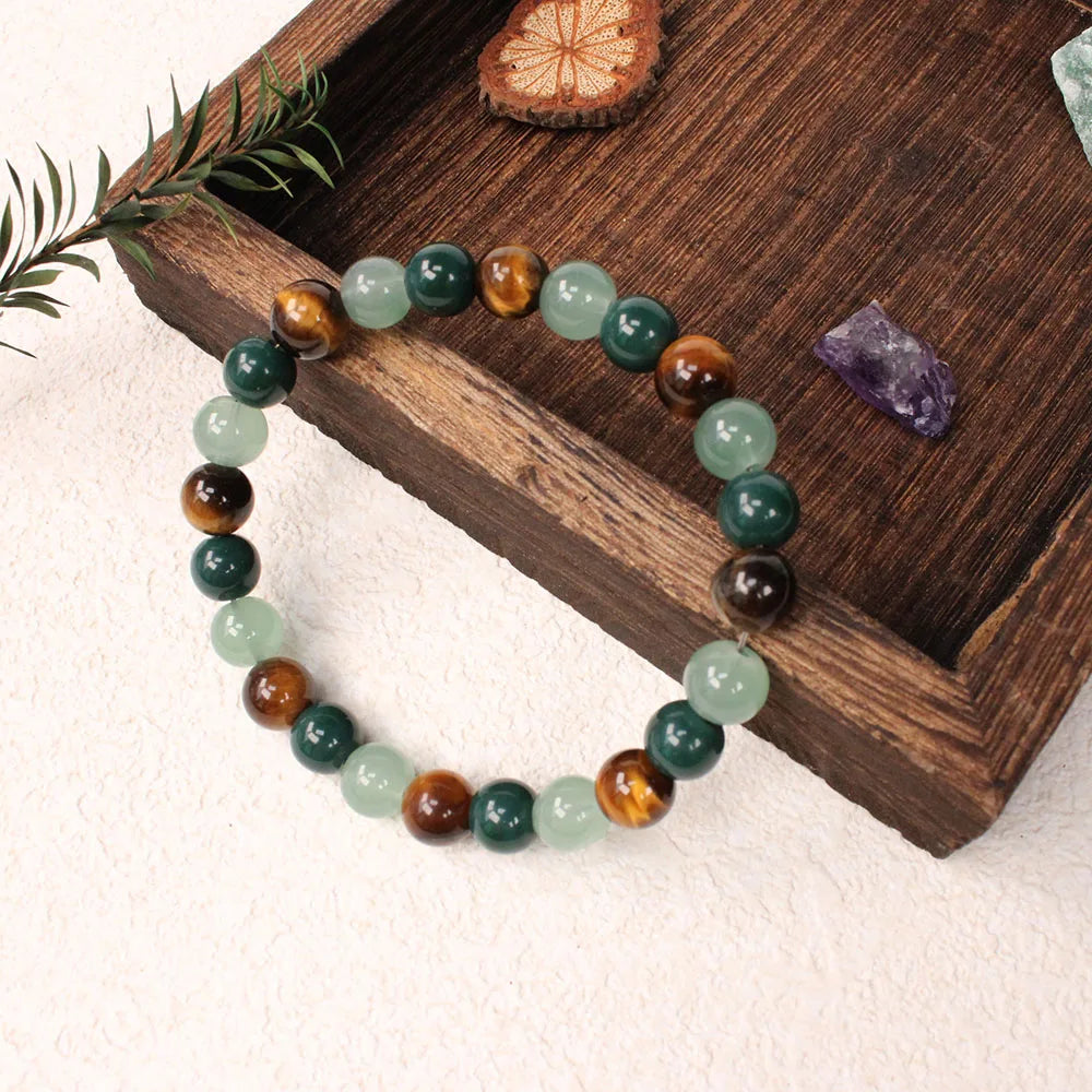 rich money bracelet women tiki Bohemian Natural stone Tiger eye stone bangles trendy Holiday Teacher's Day ladies jewellery