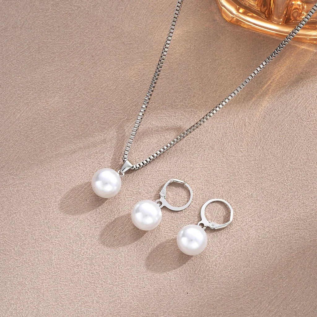 Women Dangle Earrings Pendant Necklace Simple Dainty Daily Wear