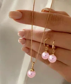 Women Dangle Earrings Pendant Necklace Simple Dainty Daily Wear