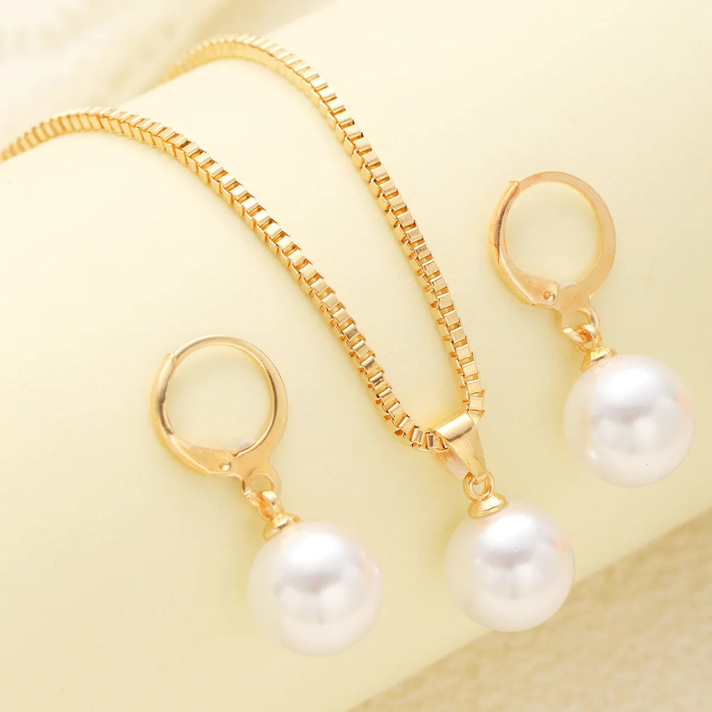 Women Dangle Earrings Pendant Necklace Simple Dainty Daily Wear