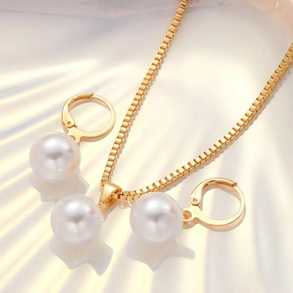 Women Dangle Earrings Pendant Necklace Simple Dainty Daily Wear
