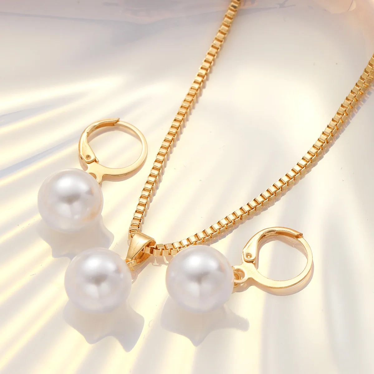 Women Dangle Earrings Pendant Necklace Simple Dainty Daily Wear