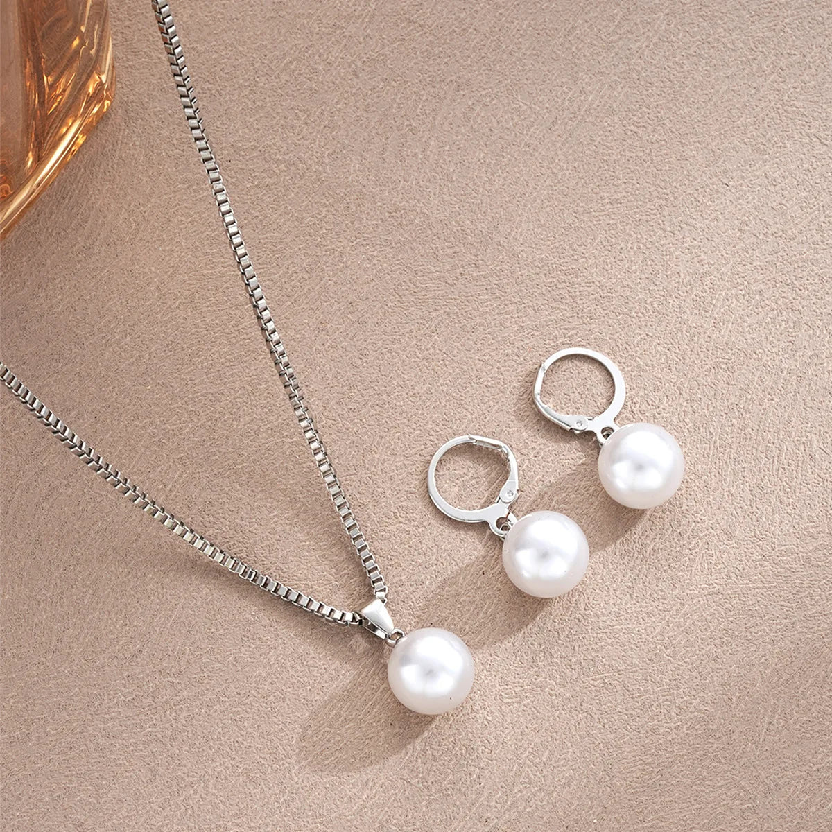 Women Dangle Earrings Pendant Necklace Simple Dainty Daily Wear